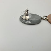 Carica l&#39;immagine nel visualizzatore di Gallery, Coppia di orecchini a perno in resina grigia e tortora.