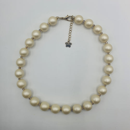 Collana girocollo perle satinate