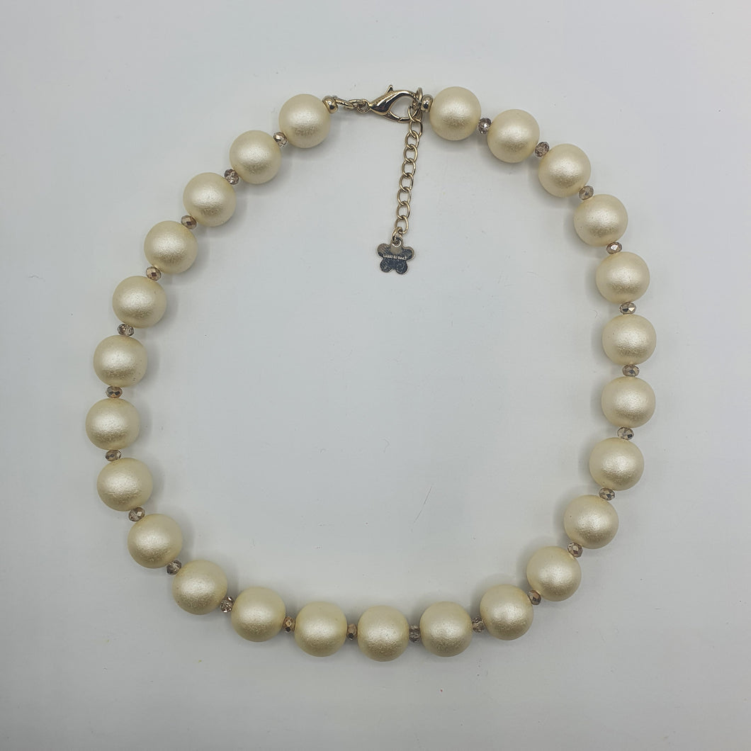 Collana girocollo perle satinate