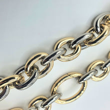 Carica l&#39;immagine nel visualizzatore di Gallery, Catena girocollo a maglie ovalizzate placcata oro e rodiata.
