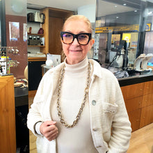 Carica l&#39;immagine nel visualizzatore di Gallery, Catena lunga bicolore, dorata e rodiata