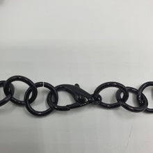 Carica l&#39;immagine nel visualizzatore di Gallery, Collana girocollo con catena a cerchi tondi in alluminio nero e monete placcato oro pendenti