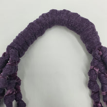 Carica l'immagine nel visualizzatore di Gallery, Collana in cotone e velluto annodata color melanzana portabile lunga e corta.