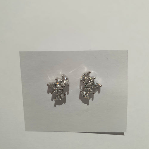 Orecchini coppia a lobo con zirconi a navette