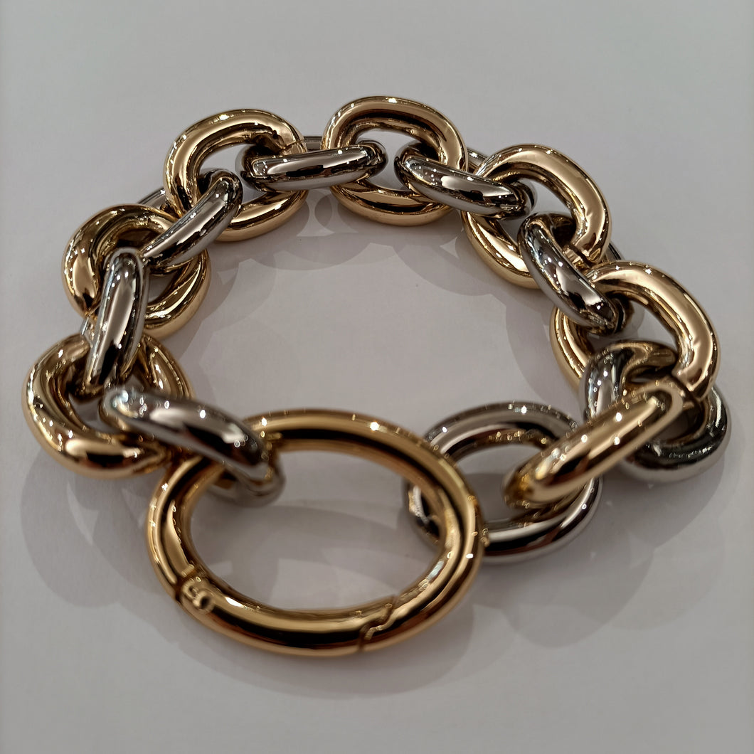 Bracciale a catena rodiata e placcata oro