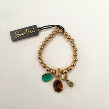Carica l&#39;immagine nel visualizzatore di Gallery, Bracciale con boule in metallo placcato oro con charms.