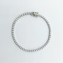 Carica l&#39;immagine nel visualizzatore di Gallery, Rose - Bracciale in argento con zirconi montatura griffe modello tennis